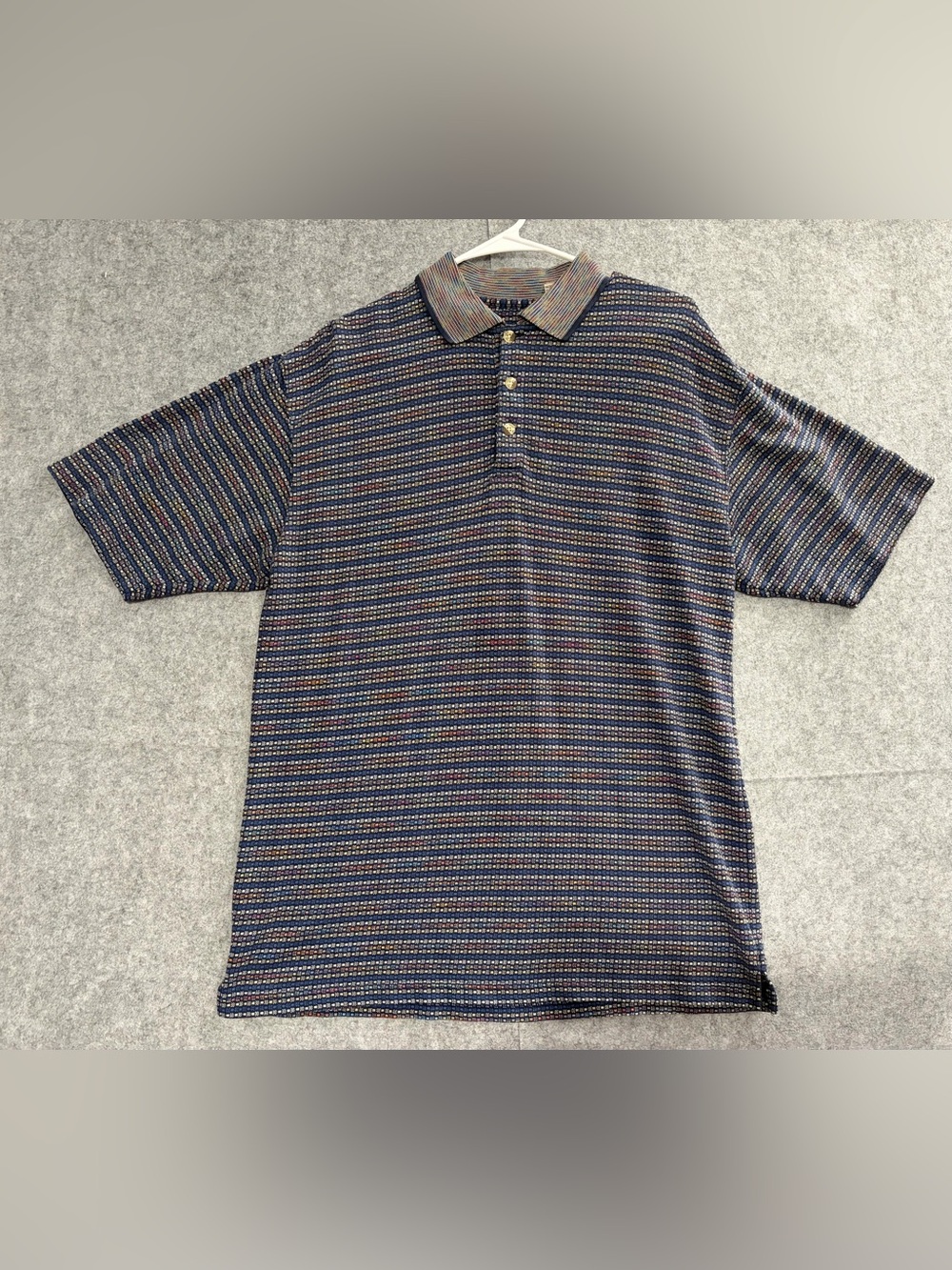 NATURAL LIFE Navy Multi-Stripe Polo